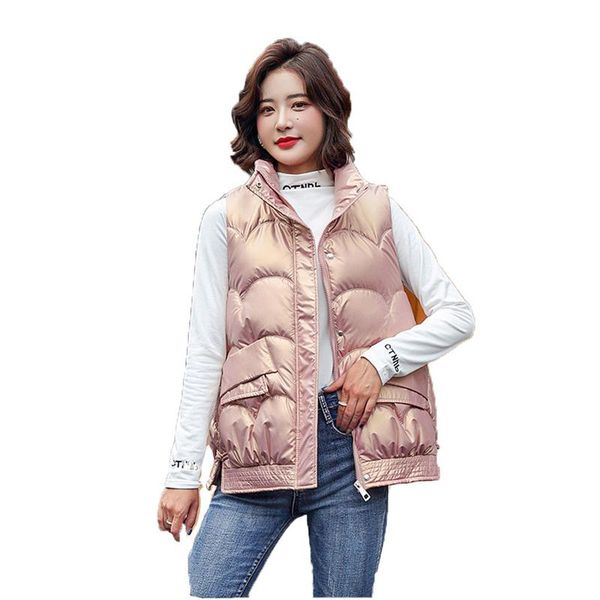women's vests 2021 pink down cotton vest coat women autumn winter sleeveless waistcoat khaki black fashion slim warm jacket h509, Black;white
women's vests 2021 pink down cotton vest coat women autumn winter sleeveless waistcoat khaki black fashion slim warm jacket h509, Black;white