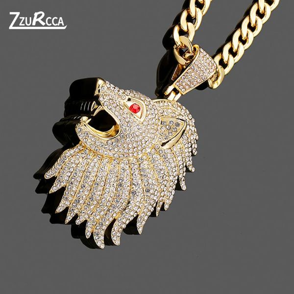 chains iced out lion animal pendant necklace bling rhinestone cz link chain gold color men fashion hip hop jewelry accessory, Silver
chains iced out lion animal pendant necklace bling rhinestone cz link chain gold color men fashion hip hop jewelry accessory, Silver