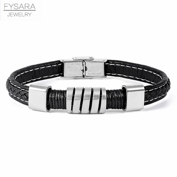 tennis fysara men braided leather bracelets stainless steel clasp bangles punk hiphop jewelry watch accessories boy gift, Golden;silver
tennis fysara men braided leather bracelets stainless steel clasp bangles punk hiphop jewelry watch accessories boy gift, Golden;silver