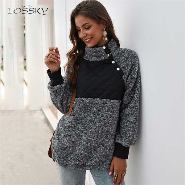 lossky sweatshirt long sleeve patchwork color fahsion autumn winter pullover black ladies plush warm clothing 211220
lossky sweatshirt long sleeve patchwork color fahsion autumn winter pullover black ladies plush warm clothing 211220