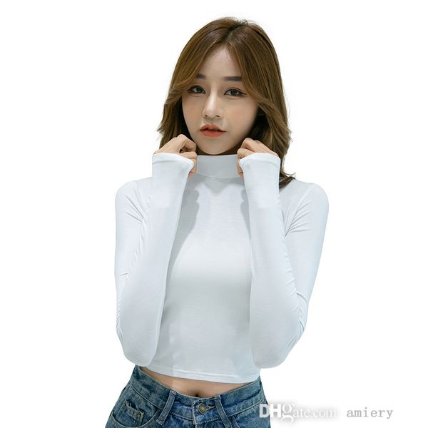 women modal pullover t-shirt half high collar bottomed shirt long sleeve foreign style versatile shirts for autumn and winter, White
women modal pullover t-shirt half high collar bottomed shirt long sleeve foreign style versatile shirts for autumn and winter, White