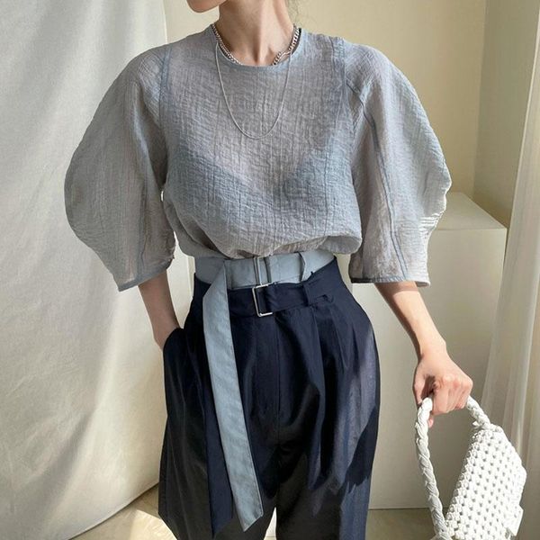 women's blouses & shirts blusas casual slightly see-through base women blouse loose lantern sleeve chiffon summer pleated white 15
women's blouses & shirts blusas casual slightly see-through base women blouse loose lantern sleeve chiffon summer pleated white 15