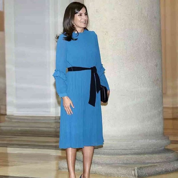 queen letizia quality spring and summer long-sleeve chiffon strapped waist blue elegant women's dress, Black;gray
queen letizia quality spring and summer long-sleeve chiffon strapped waist blue elegant women's dress, Black;gray