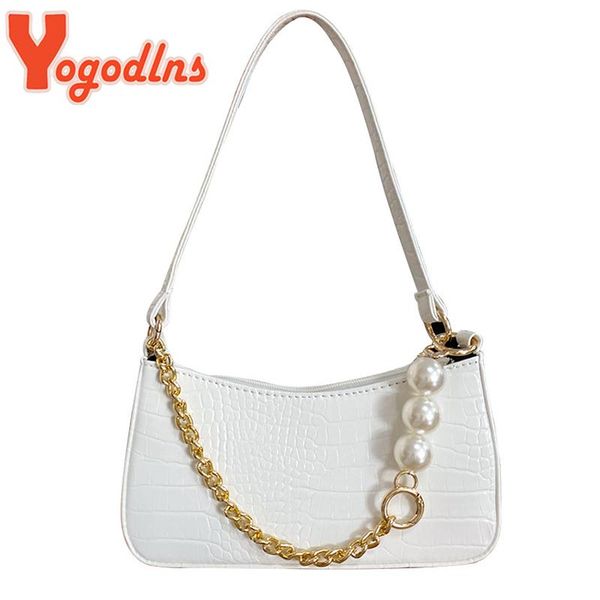 cross body yogodlns crocodile pattern shoulder bag women pu leather baguette elegant pearl armpit designer chains handbag bolsos
cross body yogodlns crocodile pattern shoulder bag women pu leather baguette elegant pearl armpit designer chains handbag bolsos
