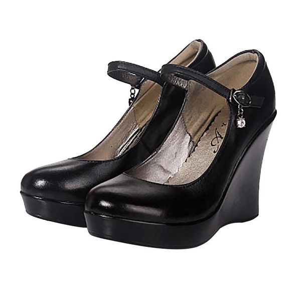 dress shoes 2021 spring and autumn fashion low-cut wedge with platform waterproof super high-heeled buckle women's, Black
dress shoes 2021 spring and autumn fashion low-cut wedge with platform waterproof super high-heeled buckle women's, Black