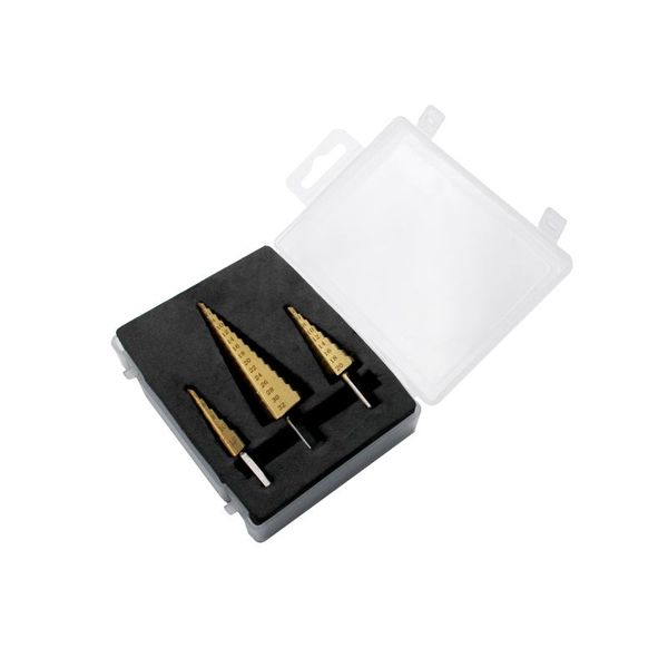 professional drill bits plastic box packing 6542step 4-32mm 4-20mm 4-12mm perforator hss titanium coated straight flute
professional drill bits plastic box packing 6542step 4-32mm 4-20mm 4-12mm perforator hss titanium coated straight flute