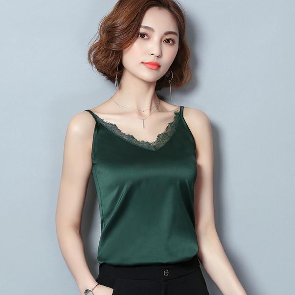 women's tanks & camis 2021 halter women lace camisoles casual sleeveless silk ladies tank summer elegant satin cami, White
women's tanks & camis 2021 halter women lace camisoles casual sleeveless silk ladies tank summer elegant satin cami, White
