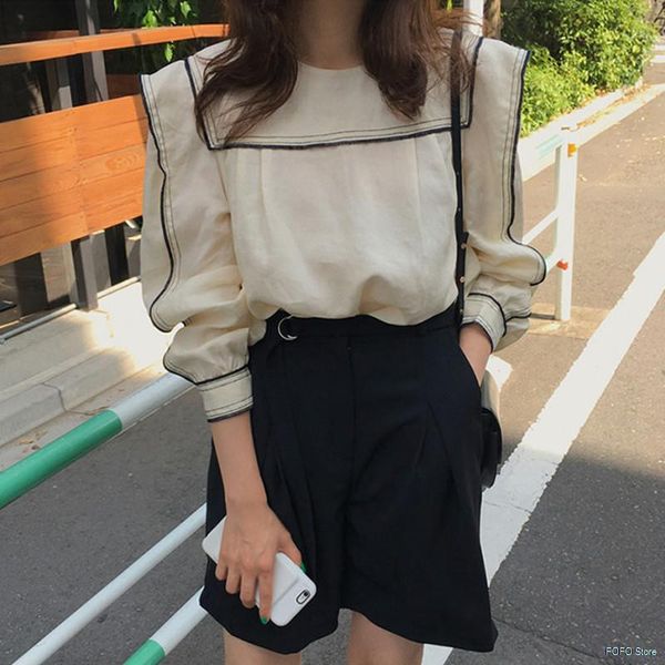women's blouses & shirts casual o-neck patchwork women full sleeve ruffles female 2021 spring summer blusas, White
women's blouses & shirts casual o-neck patchwork women full sleeve ruffles female 2021 spring summer blusas, White