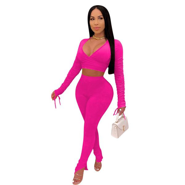 women ribbed clothing deep v-neck ruched long sleeve crop stacked pants 2 piece sets women night club outfits conjuntos 210414, White
women ribbed clothing deep v-neck ruched long sleeve crop stacked pants 2 piece sets women night club outfits conjuntos 210414, White