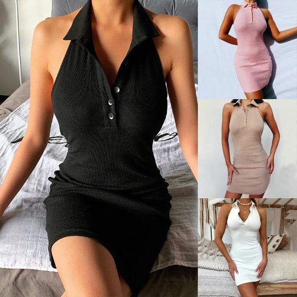 casual dresses women's elastic dress backless turn down collar mini fashion halter front button sleeveless off shoulder #t3g, Black;gray
casual dresses women's elastic dress backless turn down collar mini fashion halter front button sleeveless off shoulder #t3g, Black;gray