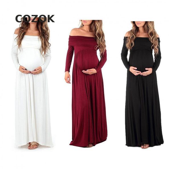 cozok maternity dresses shoulderless cotton vintage pregnancy women long sleeve plus size pregnant, White
cozok maternity dresses shoulderless cotton vintage pregnancy women long sleeve plus size pregnant, White