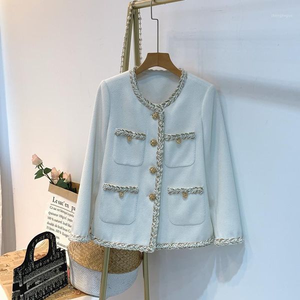 women's wool & blends autumn winter coats women 2021 brand designer round neck single breasted pockets coat white tweed jacket female o, Black
women's wool & blends autumn winter coats women 2021 brand designer round neck single breasted pockets coat white tweed jacket female o, Black