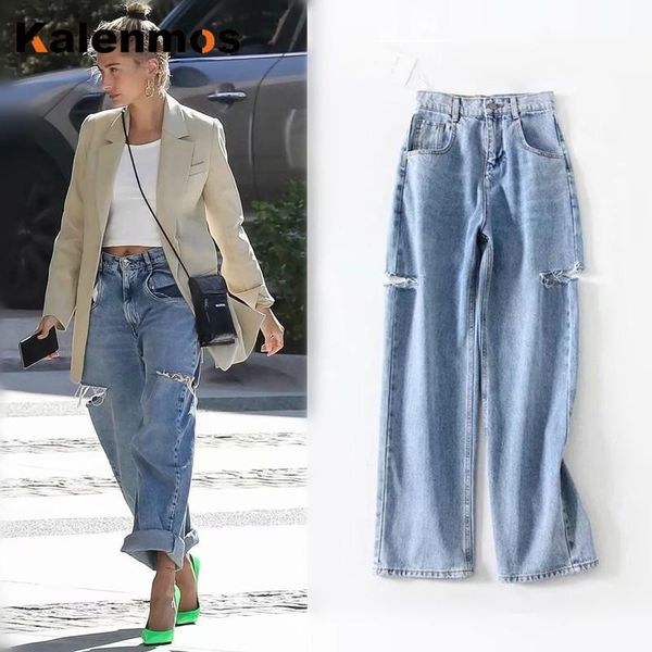 denim pants women kalenmons vintage high waist washed jeans pocket bleached summer casual trousers baggy work jean streetwear women's, Blue
denim pants women kalenmons vintage high waist washed jeans pocket bleached summer casual trousers baggy work jean streetwear women's, Blue