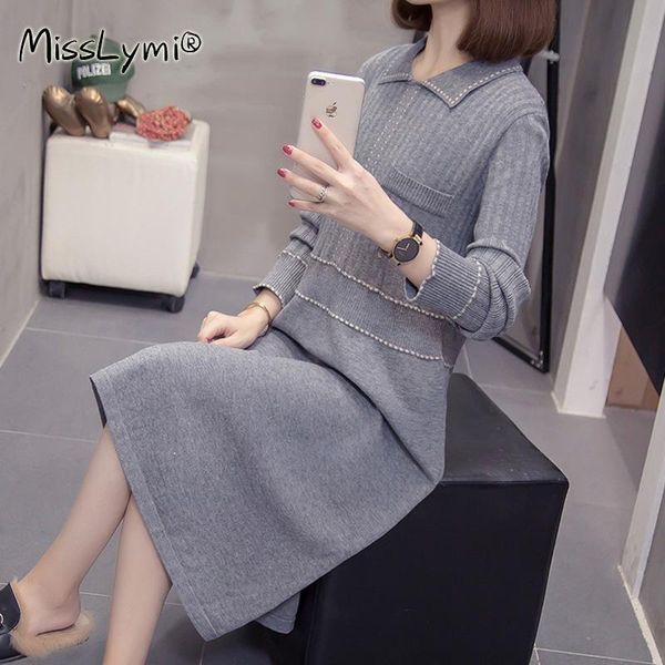 casual dresses 4xl plus size women elegant gray sweater dress winter 2021 turn-down collar long sleeve patchwork loose ladies knitted, Black;gray
casual dresses 4xl plus size women elegant gray sweater dress winter 2021 turn-down collar long sleeve patchwork loose ladies knitted, Black;gray