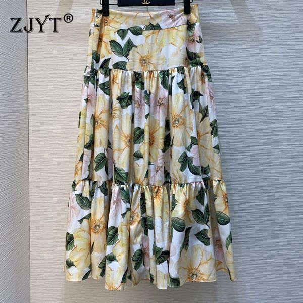 spring summer runway designers fashion high waist floral print aline long skirts women, Black
spring summer runway designers fashion high waist floral print aline long skirts women, Black