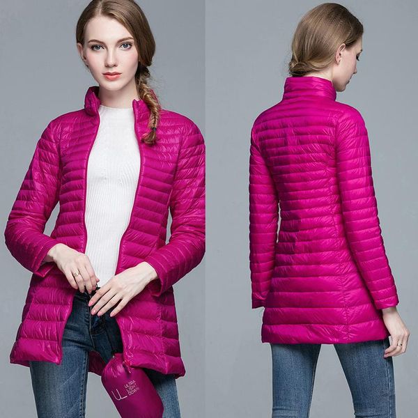 women's jackets women fashion light thin style 2021 autumn winter ladies midi long coats warm duck down stand collar female zippers coa, Black;brown
women's jackets women fashion light thin style 2021 autumn winter ladies midi long coats warm duck down stand collar female zippers coa, Black;brown