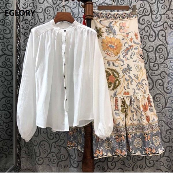 two piece dress designer clothing sets 2021 autumn fashion long skirt suit women sleeve white shirt+vintage print maxi skirts
two piece dress designer clothing sets 2021 autumn fashion long skirt suit women sleeve white shirt+vintage print maxi skirts