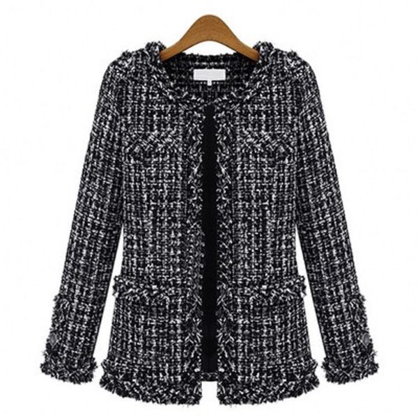 autumn winter coats women jacket slim thin checkered tweed designer coat large size casual o-neck plaid jackets with pocket loose outwear, Black;brown
autumn winter coats women jacket slim thin checkered tweed designer coat large size casual o-neck plaid jackets with pocket loose outwear, Black;brown