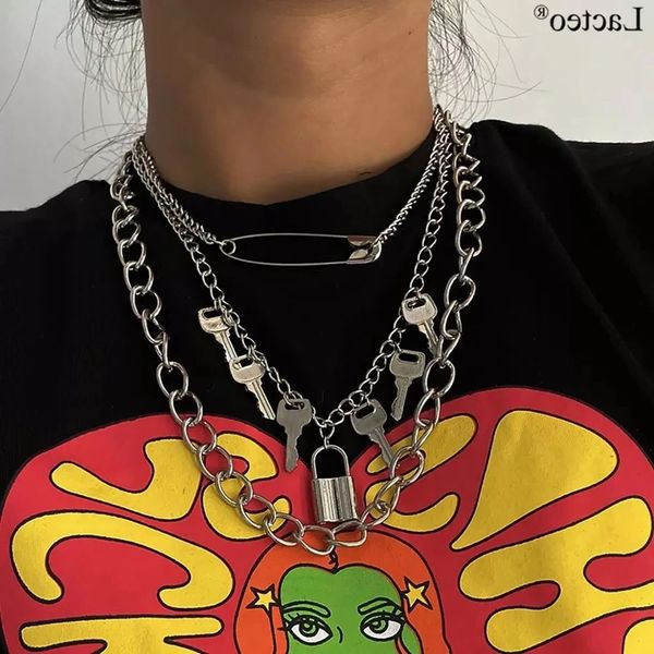 lacteo dark gothic big lock key angel pendant necklace punk hip hop three style choker jewelry for men and women gift, Silver
lacteo dark gothic big lock key angel pendant necklace punk hip hop three style choker jewelry for men and women gift, Silver