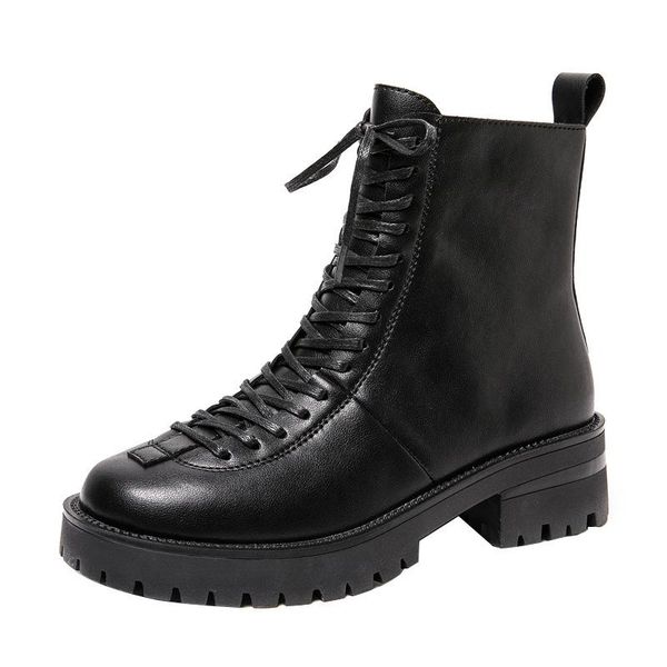 boots leather women's all-matching platform ankle cotton-padded shoes with velvet snow winter, Black
boots leather women's all-matching platform ankle cotton-padded shoes with velvet snow winter, Black