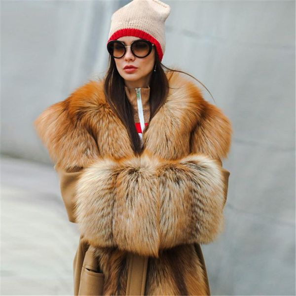women's fur & faux fashion long wool blends coat with collar natural overcoats trendy winter women cashmere coats outwear, Black
women's fur & faux fashion long wool blends coat with collar natural overcoats trendy winter women cashmere coats outwear, Black