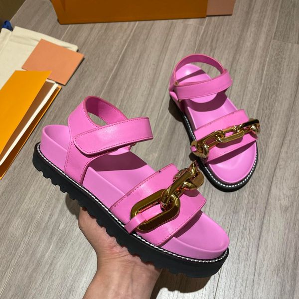 luxury design women's flat sandals textured soft leather sandals with thick metal chains retro style ankle buckle women's sandal, Black
luxury design women's flat sandals textured soft leather sandals with thick metal chains retro style ankle buckle women's sandal, Black
