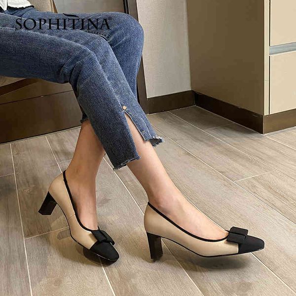 sophitina women pumps classics butterfly-knot sheepskin leather female shoes square toe thick heel fashion lady shoes so988 210513, Black
sophitina women pumps classics butterfly-knot sheepskin leather female shoes square toe thick heel fashion lady shoes so988 210513, Black