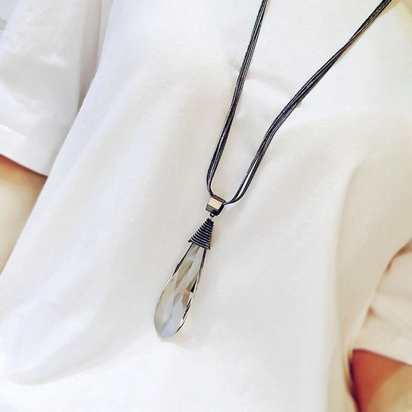 pendant necklaces vintage glass crystal necklace charm long chain sweater for women gifts xin-, Silver
pendant necklaces vintage glass crystal necklace charm long chain sweater for women gifts xin-, Silver