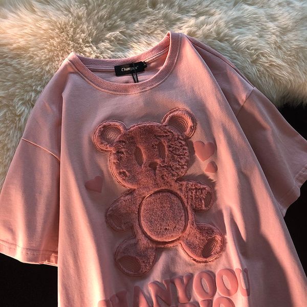 women's t-shirt short sleeve shirt love bear print, broad women's t-shirts with a 3-d print short for spring and summer, kawaii cl, White
women's t-shirt short sleeve shirt love bear print, broad women's t-shirts with a 3-d print short for spring and summer, kawaii cl, White
