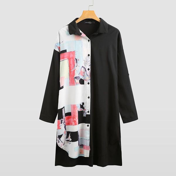 women's blouses & shirts 2022 elegant printed irregular long sleeve blusas female lapel button tunic chemise s-, White
women's blouses & shirts 2022 elegant printed irregular long sleeve blusas female lapel button tunic chemise s-, White