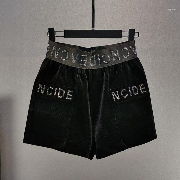 letter diamond gold velvet shorts women 2021 high waist loose and thin 10201, White;black
letter diamond gold velvet shorts women 2021 high waist loose and thin 10201, White;black