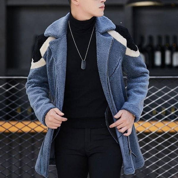 men's leather & faux winter half length sheepskin thin cut casual color mixed office man wool jacket coat, Black
men's leather & faux winter half length sheepskin thin cut casual color mixed office man wool jacket coat, Black