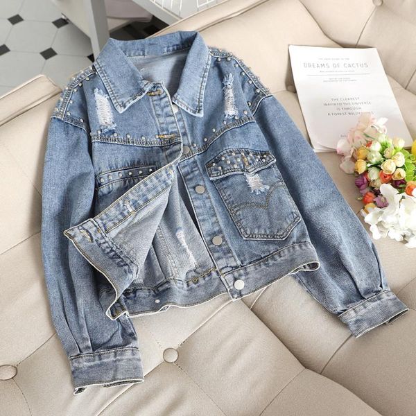 women's jackets korean rivet loose denim short jacket female spring and autumn single-breasted hole pocket long sleeve outerwear, Black;brown
women's jackets korean rivet loose denim short jacket female spring and autumn single-breasted hole pocket long sleeve outerwear, Black;brown