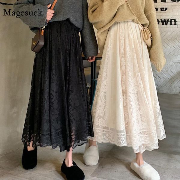 skirts spring a-line high waist lace skirt women elastic elegant long korean black casual female jupe femme 13063
skirts spring a-line high waist lace skirt women elastic elegant long korean black casual female jupe femme 13063