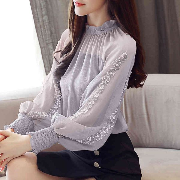 fashion women blouse chiffon loose lantern long sleeves lace stitching bottoming shirt female blusa 0792 30 210415, White
fashion women blouse chiffon loose lantern long sleeves lace stitching bottoming shirt female blusa 0792 30 210415, White
