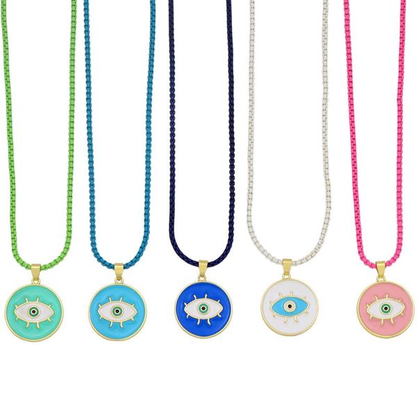 chains multicolor enamel evil eye necklace choker for girls bohemian jewelry fishing line disc pendant greek olho grego, Silver
chains multicolor enamel evil eye necklace choker for girls bohemian jewelry fishing line disc pendant greek olho grego, Silver