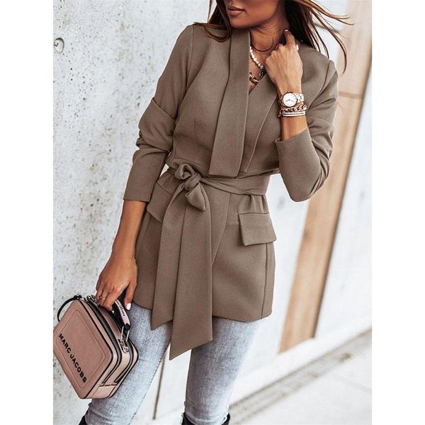 women's suits & blazers sashes female blazer women 2021 autumn solid long sleeve jacket for office lady and jackets coat, White;black
women's suits & blazers sashes female blazer women 2021 autumn solid long sleeve jacket for office lady and jackets coat, White;black