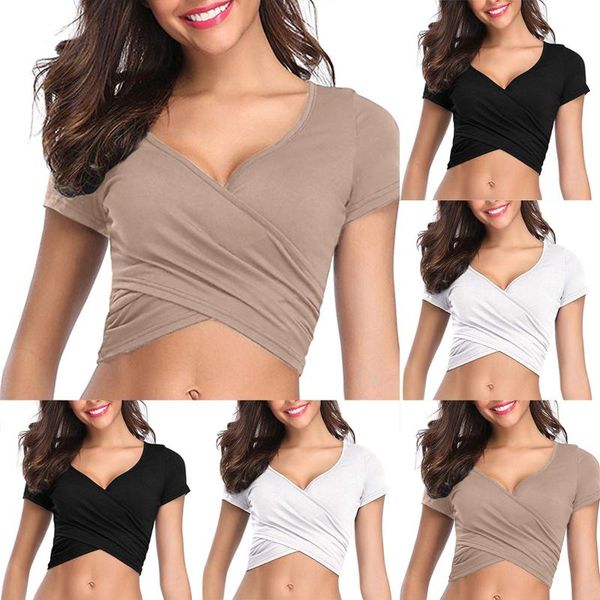 camisoles & tanks women solid color short sleeve crop 2021 fashion cross wrap camisole bandage basic vest female casual, Black;white
camisoles & tanks women solid color short sleeve crop 2021 fashion cross wrap camisole bandage basic vest female casual, Black;white