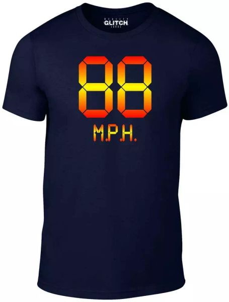88mph men's t-shirt - movie inspired future marty back to the mcfly film, White;black
88mph men's t-shirt - movie inspired future marty back to the mcfly film, White;black
