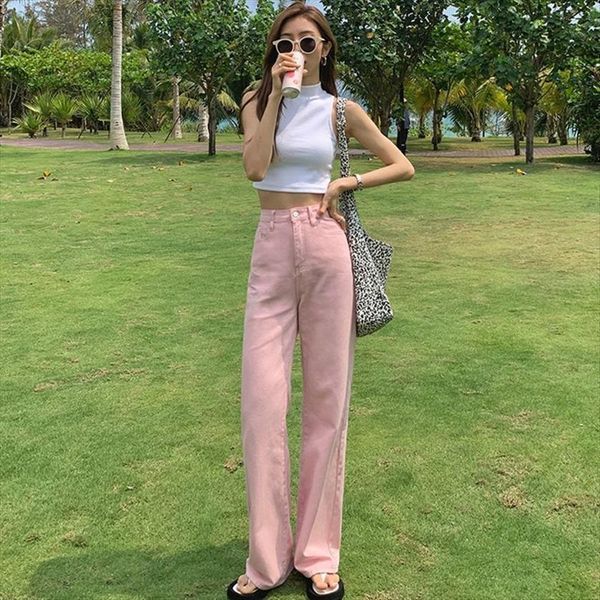 high waist loose comfortable pink women jeans casual straight pants elegant mom washed boyfriend trousers, Blue
high waist loose comfortable pink women jeans casual straight pants elegant mom washed boyfriend trousers, Blue