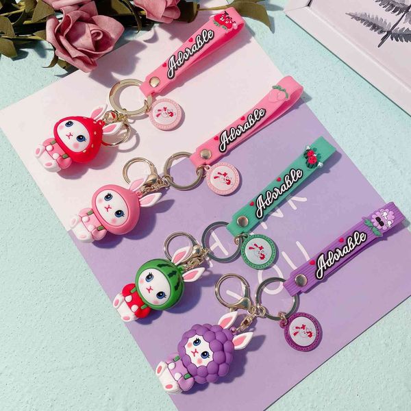 key chain cartoon lovely fruit backpack rabbit couple bag pendant car creative gift, Silver
key chain cartoon lovely fruit backpack rabbit couple bag pendant car creative gift, Silver
