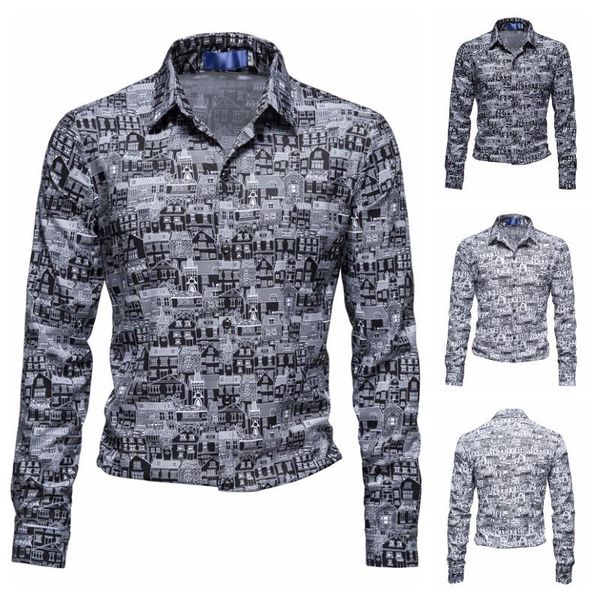 men's dress shirts autumn 2021 business casual fashion lapel draped house printed long sleeve shirt, White;black
men's dress shirts autumn 2021 business casual fashion lapel draped house printed long sleeve shirt, White;black