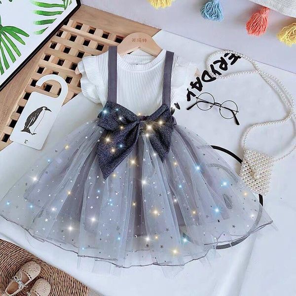clothing sets girls clothes set solid color knitted + net yarn sling bowknot dress star 2 pcs/set children's fashion kids outfits, White
clothing sets girls clothes set solid color knitted + net yarn sling bowknot dress star 2 pcs/set children's fashion kids outfits, White