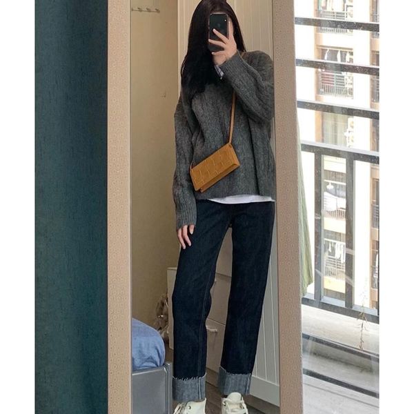 women's two piece pants sets oversized sweater jeans suits korean version salt sweet net red easy to wear autumn and winter 2021, White
women's two piece pants sets oversized sweater jeans suits korean version salt sweet net red easy to wear autumn and winter 2021, White
