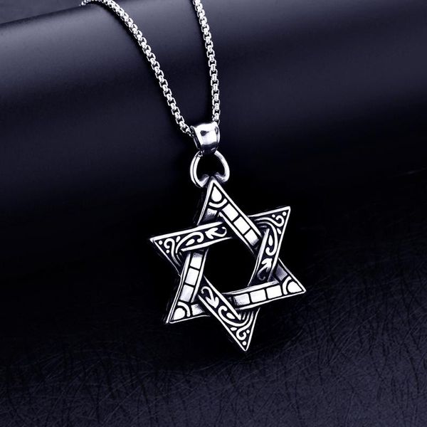 pendant necklaces 316l titanium steel six-pointed star necklace vintage punk rock jewelry for men christmas gifts drop, Silver
pendant necklaces 316l titanium steel six-pointed star necklace vintage punk rock jewelry for men christmas gifts drop, Silver
