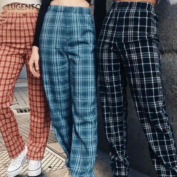 women's pants & capris lugentolo plaid women straight full length elastic waist high casual fashion flat zipper spring summer womens, Black;white
women's pants & capris lugentolo plaid women straight full length elastic waist high casual fashion flat zipper spring summer womens, Black;white