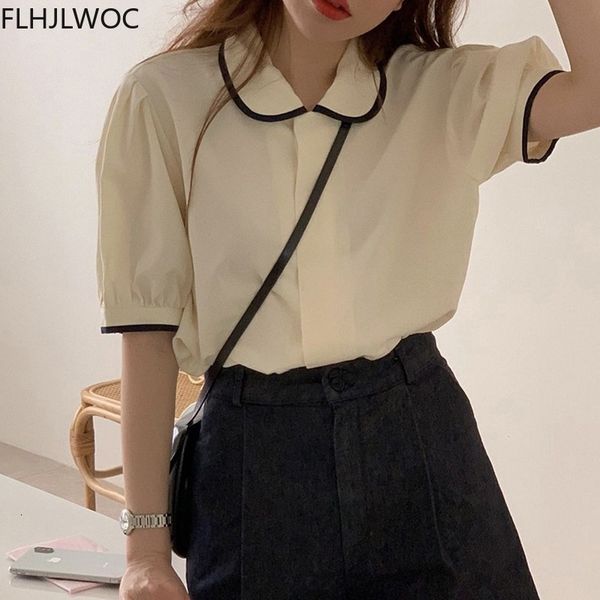 women's blouses & shirts little cute chic women summer sleeve sweet lolita japan style patchwork solid work single-breasted b, White
women's blouses & shirts little cute chic women summer sleeve sweet lolita japan style patchwork solid work single-breasted b, White