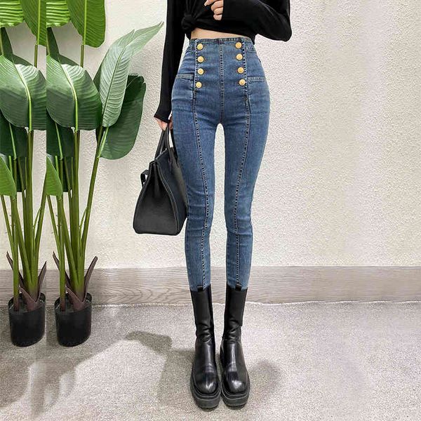 for women high waist elastic stretch jeans female washed slim chic buttons denim skinny pencil pants autumn winter, Blue
for women high waist elastic stretch jeans female washed slim chic buttons denim skinny pencil pants autumn winter, Blue