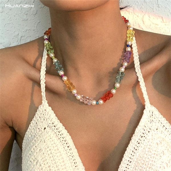 chokers huanzhi 2021 multicolor transparent resin bear charm pearl beads choker necklace for women girls party jewelry gifts trendy, Golden;silver
chokers huanzhi 2021 multicolor transparent resin bear charm pearl beads choker necklace for women girls party jewelry gifts trendy, Golden;silver