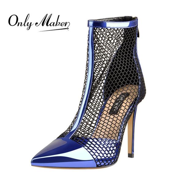 boots onlymaker women fishnet zipper ankle pumps 10cm high heels sandals sock fashion blue and red ladies booties big size, Black
boots onlymaker women fishnet zipper ankle pumps 10cm high heels sandals sock fashion blue and red ladies booties big size, Black
